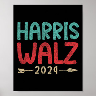 Kamala Harris Tim Walz Waltz Harris Walz 202 Poster