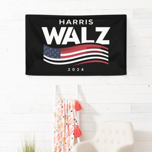 Kamala Harris Tim Walz Waltz Wahl 2024 Banner (Insitu)
