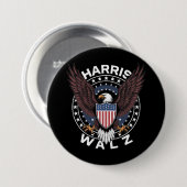 Kamala Harris Tim Walz Waltz Wahl 2024 Button (Vorne & Hinten)