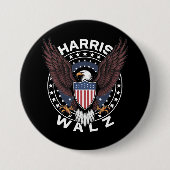 Kamala Harris Tim Walz Waltz Wahl 2024 Button (Vorderseite)