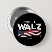 Kamala Harris Tim Walz Waltz Wahl 2024 Button (Vorne & Hinten)