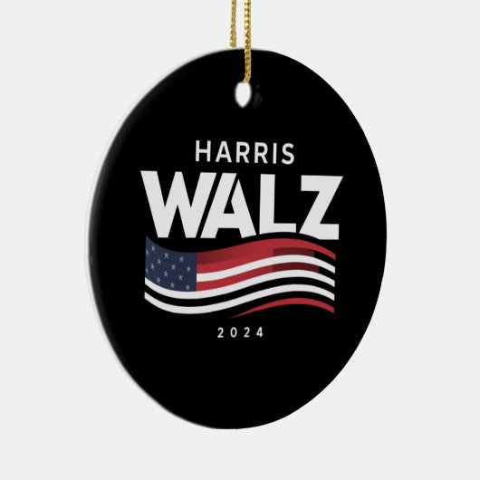 Kamala Harris Tim Walz Waltz Wahl 2024 Keramik Ornament (Rechts)