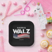 Kamala Harris Tim Walz Waltz Wahl 2024 Pappteller (Party)