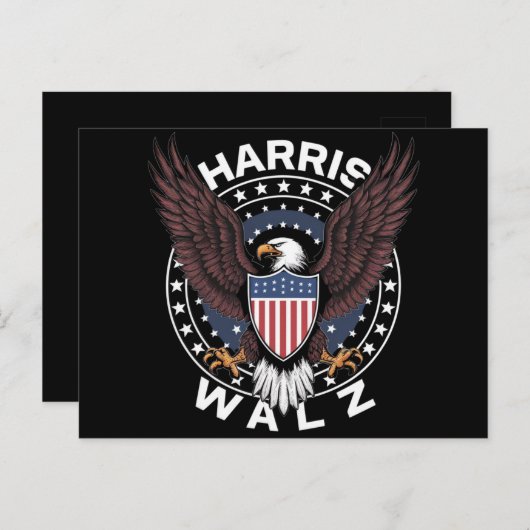 Kamala Harris Tim Walz Waltz Wahl 2024 Postkarte (Vorne/Hinten)