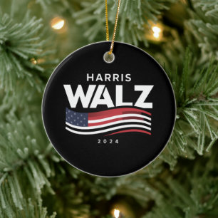 Kamala Harris Tim Walz Walzer 2024 Wahl Keramik Ornament