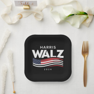Kamala Harris Tim Walz Walzer 2024 Wahl Pappteller