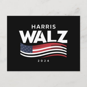 Kamala Harris Tim Walz Walzer 2024 Wahl Postkarte