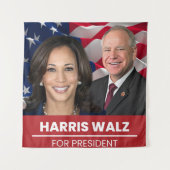 Kamala Harris Tim Walz Wandteppich (Vorderseite)