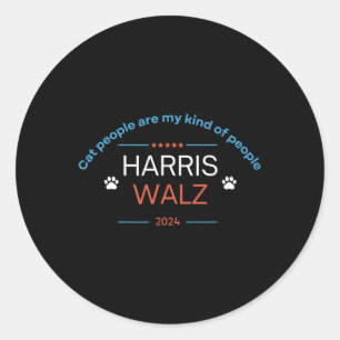 Kamala Harris Tim Wheimer 2024 Cat People sind mei Runder Aufkleber