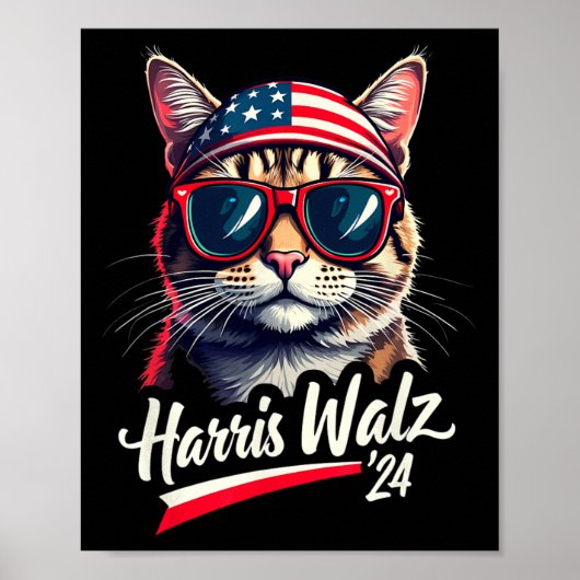 Kamala Harris Tim Wheimer Niedlich Cat Präsident F Poster (Vorne)