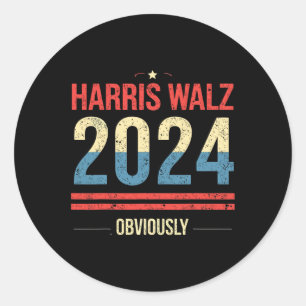 Kamala Harris Tim Wheimer Offensichtlich Apparel V Runder Aufkleber