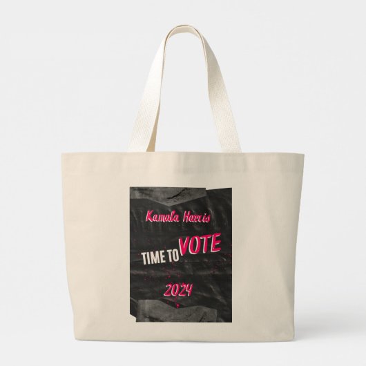 Kamala Harris Tote Bag. breit Jumbo Stoffbeutel (Rückseite)