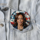 Kamala Harris und die amerikanische Flagge Button (Beispiel)