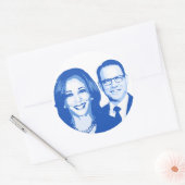 Kamala Harris und Josh Shapiro Runder Aufkleber (Umschlag)