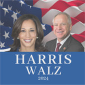 Kamala Harris und Tim Walz 2024 Aufkleber (Vorderseite)