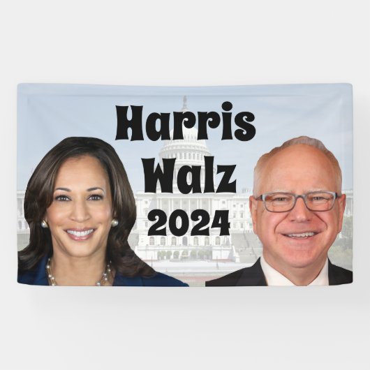 Kamala Harris und Tim Walz 2024 Banner (Horizontal)