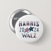Kamala Harris und Tim Walz 2024 Button (Vorne & Hinten)