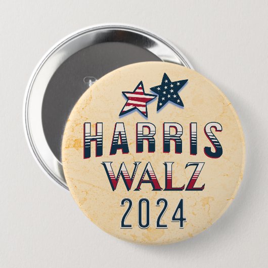 Kamala Harris und Tim Walz 2024 Button (Vorne & Hinten)
