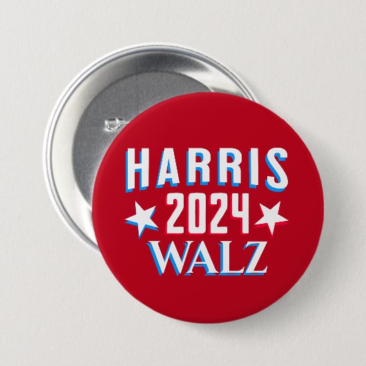Kamala Harris und Tim Walz 2024 Button (Vorne & Hinten)