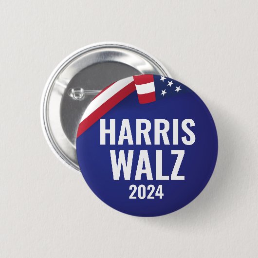 Kamala Harris und Tim Walz 2024 Button (Vorne & Hinten)