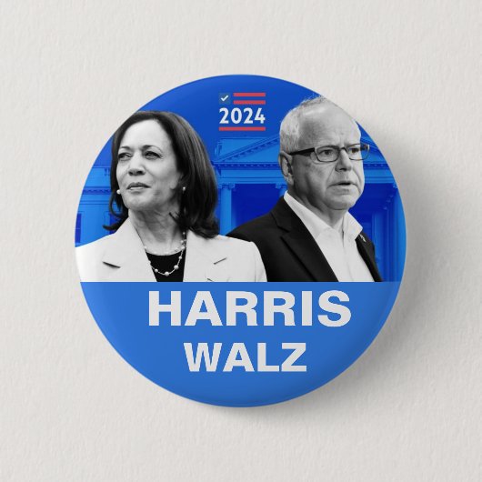 Kamala Harris und Tim Walz 2024 Button (Vorderseite)