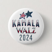 Kamala Harris und Tim Walz 2024 Button (Vorderseite)