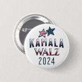 Kamala Harris und Tim Walz 2024 Button (Vorne & Hinten)