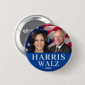 Kamala Harris und Tim Walz 2024 Button (Vorne & Hinten)