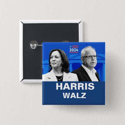 Kamala Harris und Tim Walz 2024 Button (Vorne & Hinten)