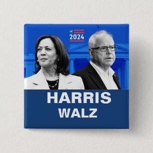 Kamala Harris und Tim Walz 2024 Button