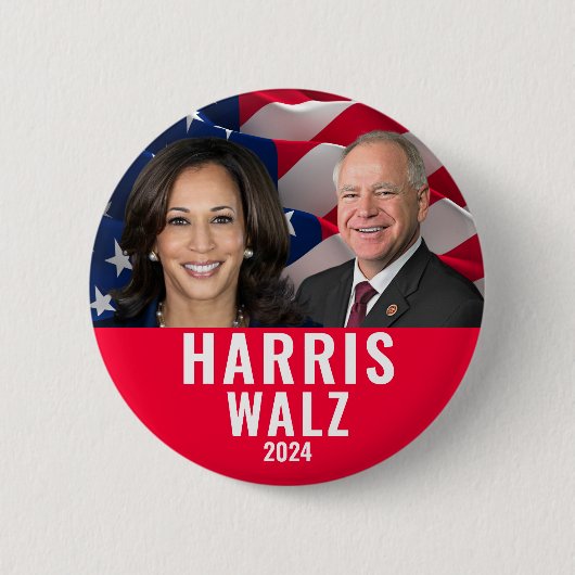 Kamala Harris und Tim Walz 2024 Button (Vorderseite)