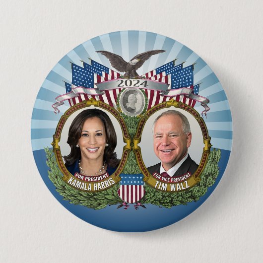 Kamala Harris und Tim Walz 2024 - Classic Jugate Button (Vorderseite)