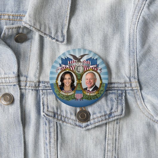 Kamala Harris und Tim Walz 2024 - Classic Jugate Button (Beispiel)