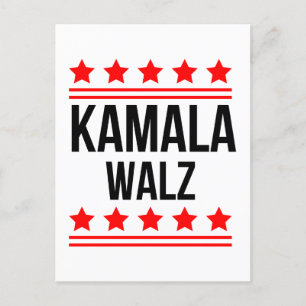 Kamala Harris und Tim Walz 2024 Feiertagspostkarte