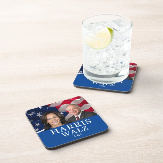 Kamala Harris und Tim Walz 2024 Getränkeuntersetzer (Rechte Seite)