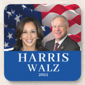 Kamala Harris und Tim Walz 2024 Getränkeuntersetzer (Vorderseite)