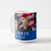 Kamala Harris und Tim Walz 2024 Kaffeetasse (Vorderseite Links)