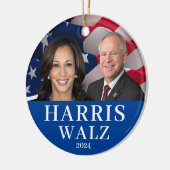 Kamala Harris und Tim Walz 2024 Keramik Ornament (Links)