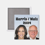 Kamala Harris und Tim Walz 2024 Magnet (Vorderseite/Rückseite)