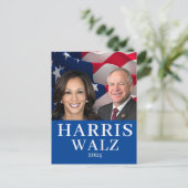 Kamala Harris und Tim Walz 2024 Postkarte (Stehend Vorderseite)
