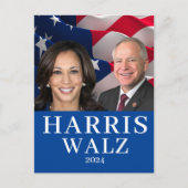 Kamala Harris und Tim Walz 2024 Postkarte (Vorderseite)