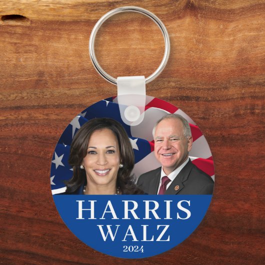 Kamala Harris und Tim Walz 2024 Schlüsselanhänger (Rückseite)