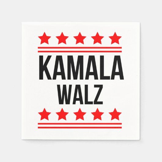 Kamala Harris und Tim Walz 2024 Serviette (Vorderseite)