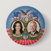 Kamala Harris und Tim Walz 2024 - Stars Jugate Button (Vorderseite)