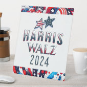 Kamala Harris und Tim Walz 2024 Wahl Sockelschild (In Situ)