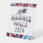 Kamala Harris und Tim Walz 2024 Wahl Sockelschild (Vorderseite)