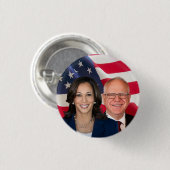 Kamala Harris und Tim Walz Button (Vorne & Hinten)