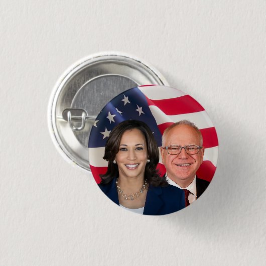 Kamala Harris und Tim Walz Button (Vorne & Hinten)