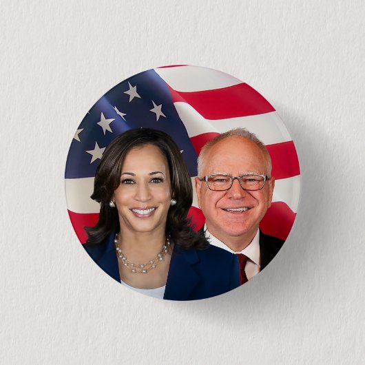 Kamala Harris und Tim Walz Button (Vorderseite)