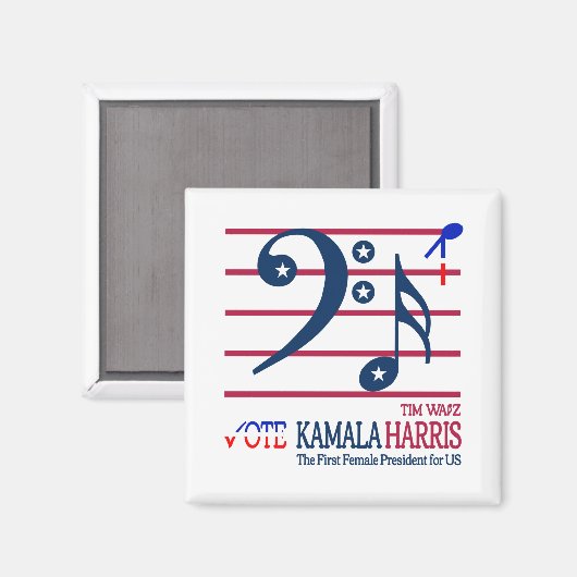 Kamala Harris und Tim Walz Magnet (Vorderseite/Rückseite)